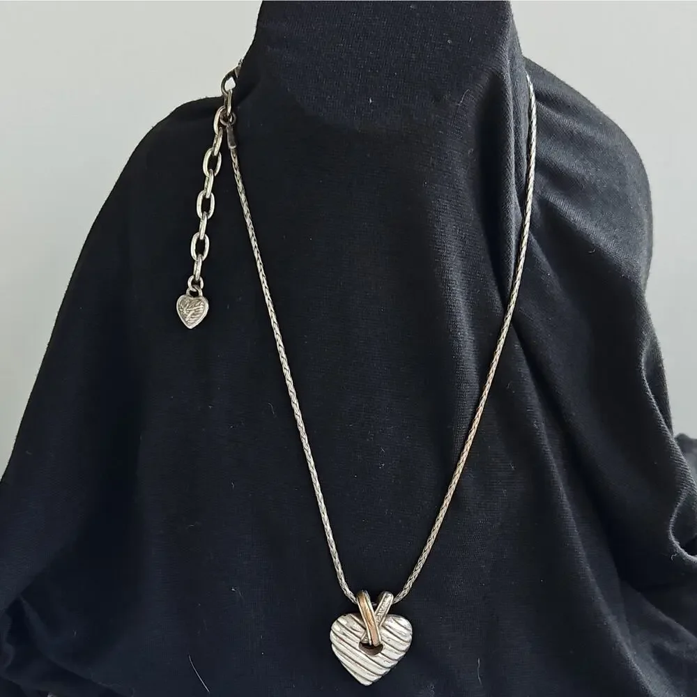 Brighton Two Toned Heart Necklace 16in